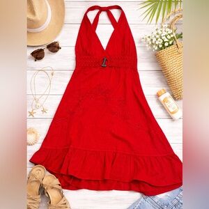 Elegant Giocam Red Halter Dress- XL